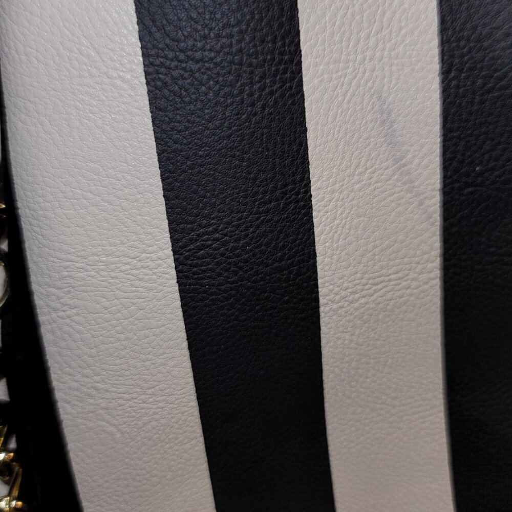 Betsey Johnson Black and White Stripe Satchel - Picture 14 of 14